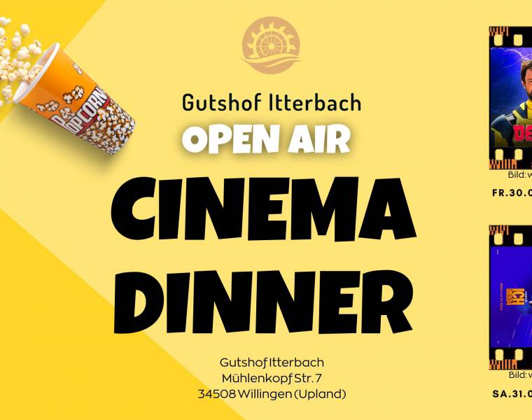 Open-Air Cinema-Dinner am 30. & 31. August 2024 im Gutshof Itterbach